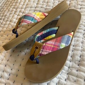 Eliza B madras flip flops